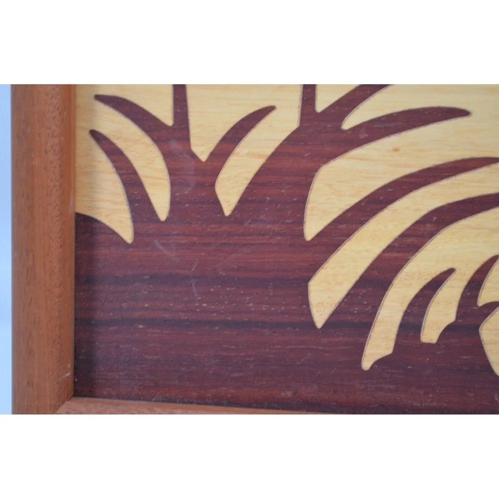 Vintage 1985 ‎ Hand Carved  Wood Inlay Flying Duck Marquetry Artwork  11